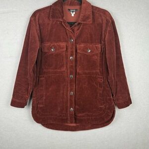 Madewell Corduroy Yorkway Utility Shacket XXS Brownish-Red
